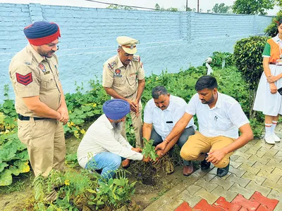 ਪੁਲੀਸ ਵੱਲੋਂ ਚਲਾਈ ਮੁਹਿੰਮ ਦੌਰਾਨ ਸਕੂਲਾਂ ਵਿੱਚ ਪੌਦੇ ਲਗਾਏ